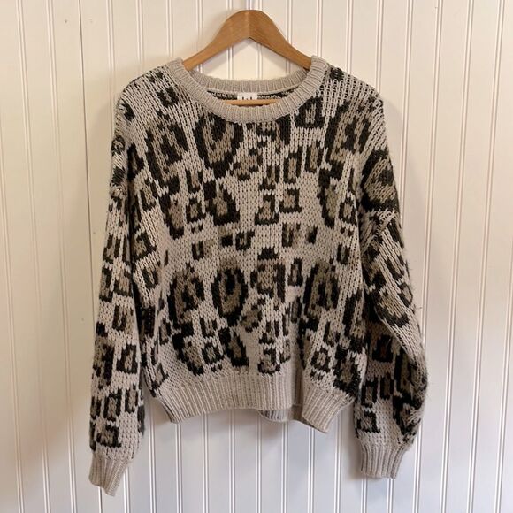 John + Jenn heavy knit animal print sweater - Picture 1 of 4